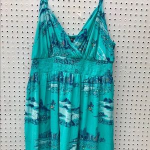 Sundress with Turquoise Novelty Print